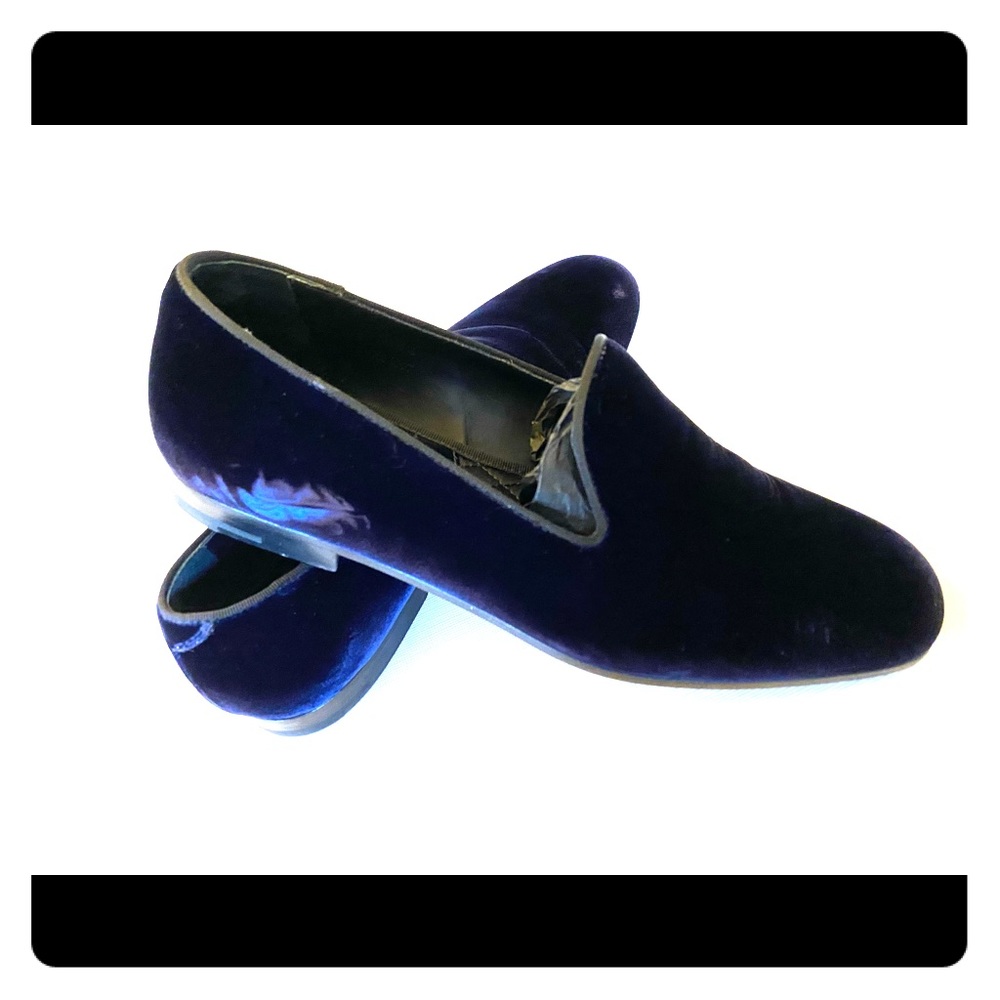 Giorgio Armani Formal Velvet Round-Toe Slippers